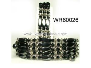 36inch Obsidian Crystal, Alloy, Magnetic Wrap Bracelet Necklace All in One Set